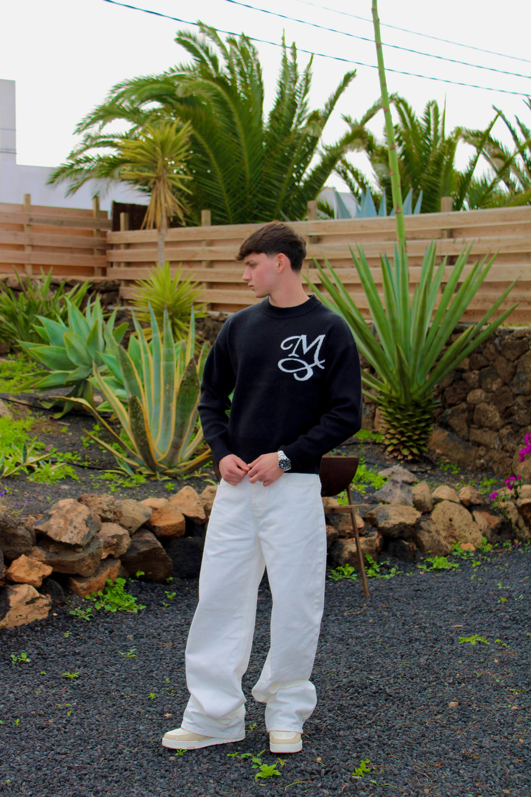 MMFOUR Pure White Oversize Jeans